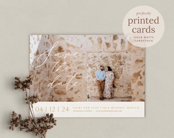 Printed Save the Date card, with Photo, Addressed Envelopes