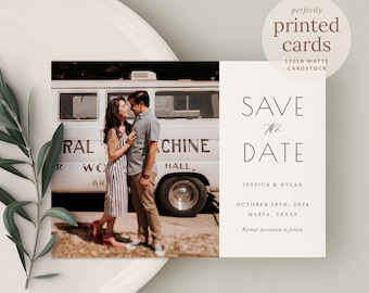 Save the Date card with Photo, Printed, Flat Printing with Envelopes