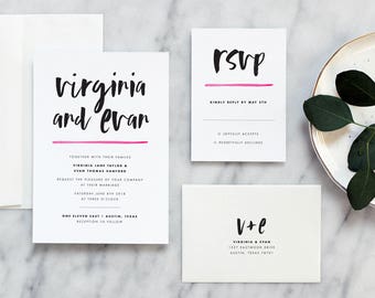 Brush Lettered Wedding Invitation - Deposit Listing