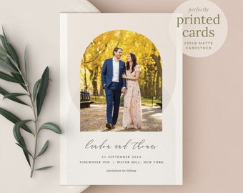 Save the Date Photo Card with your Engagement Photo, Printed for you