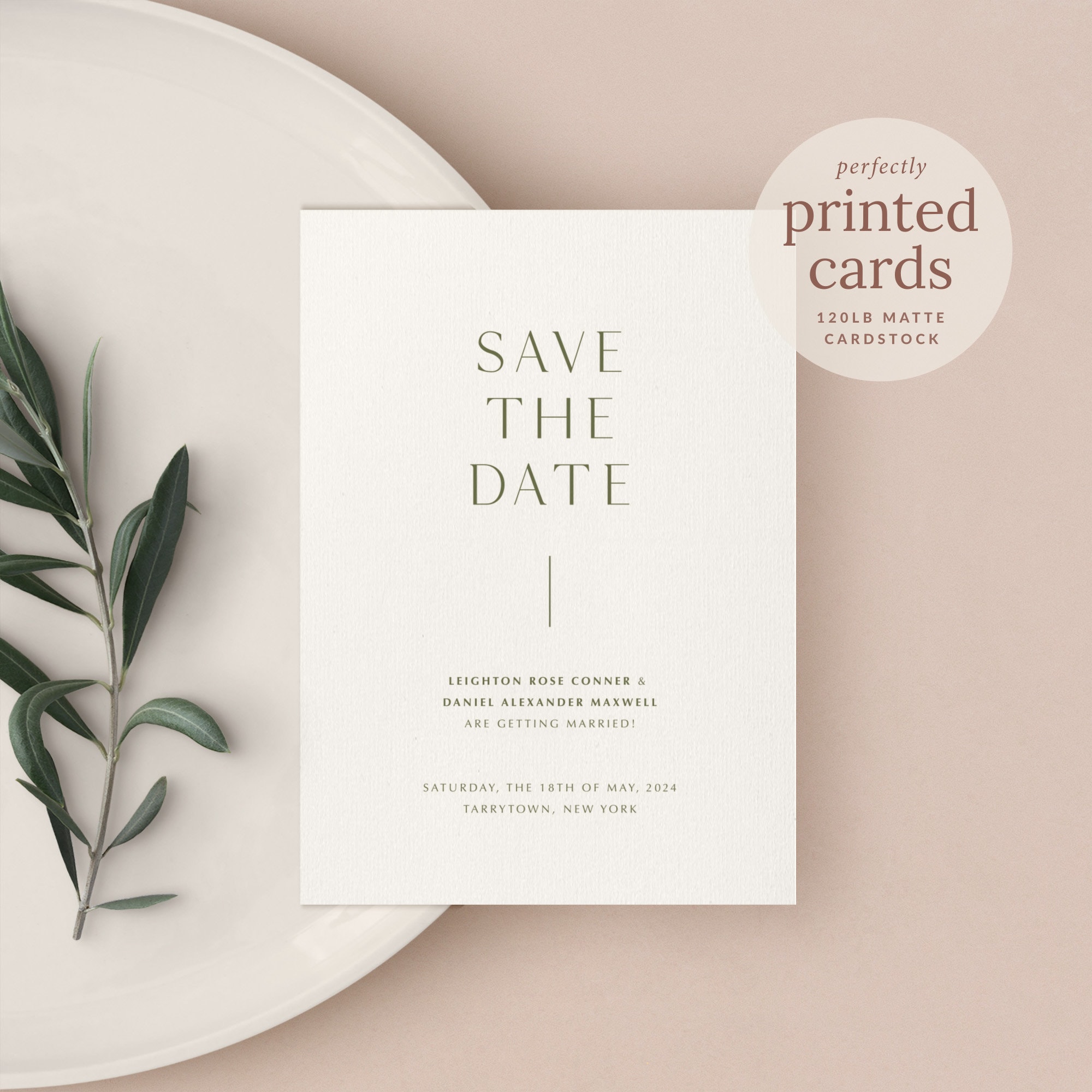 ANNA Save the Date Card With Envelopes, Digital File for Print at
