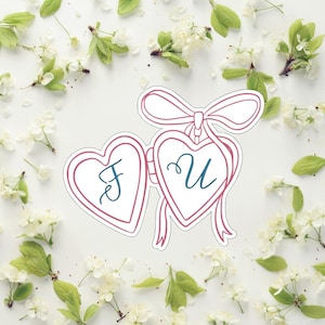 Coquette Locket Sticker: Sassy F.U. Initials - Water Resistant Vinyl