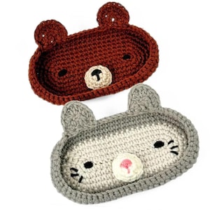 Cute Bear And Cat Animal Glasses Holder Crochet File, Animal Glasses Holder Beginner Crochet Gift Decor Instant Download Pdf Pattern