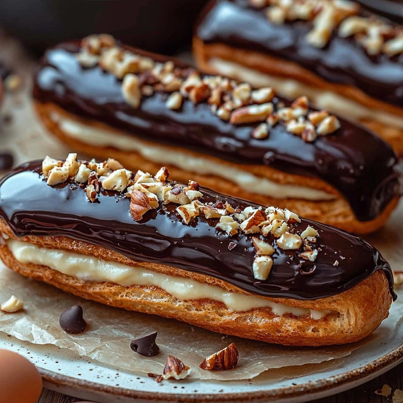 Easy Recipe Chocolate Éclairs With VANILLA - Etsy