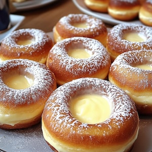 Cream-Filled Donut Recipe | Homemade Bakery-Style Treat | Dessert Recipe PDF Download