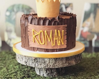 Brown Bark Wood Cake Stand: Rustic Wedding, Smash Cake Display