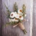 Simple Country Wedding Boutonniere, Groomsmen Pin, Dried Flower Corsage, Country Boutonniere