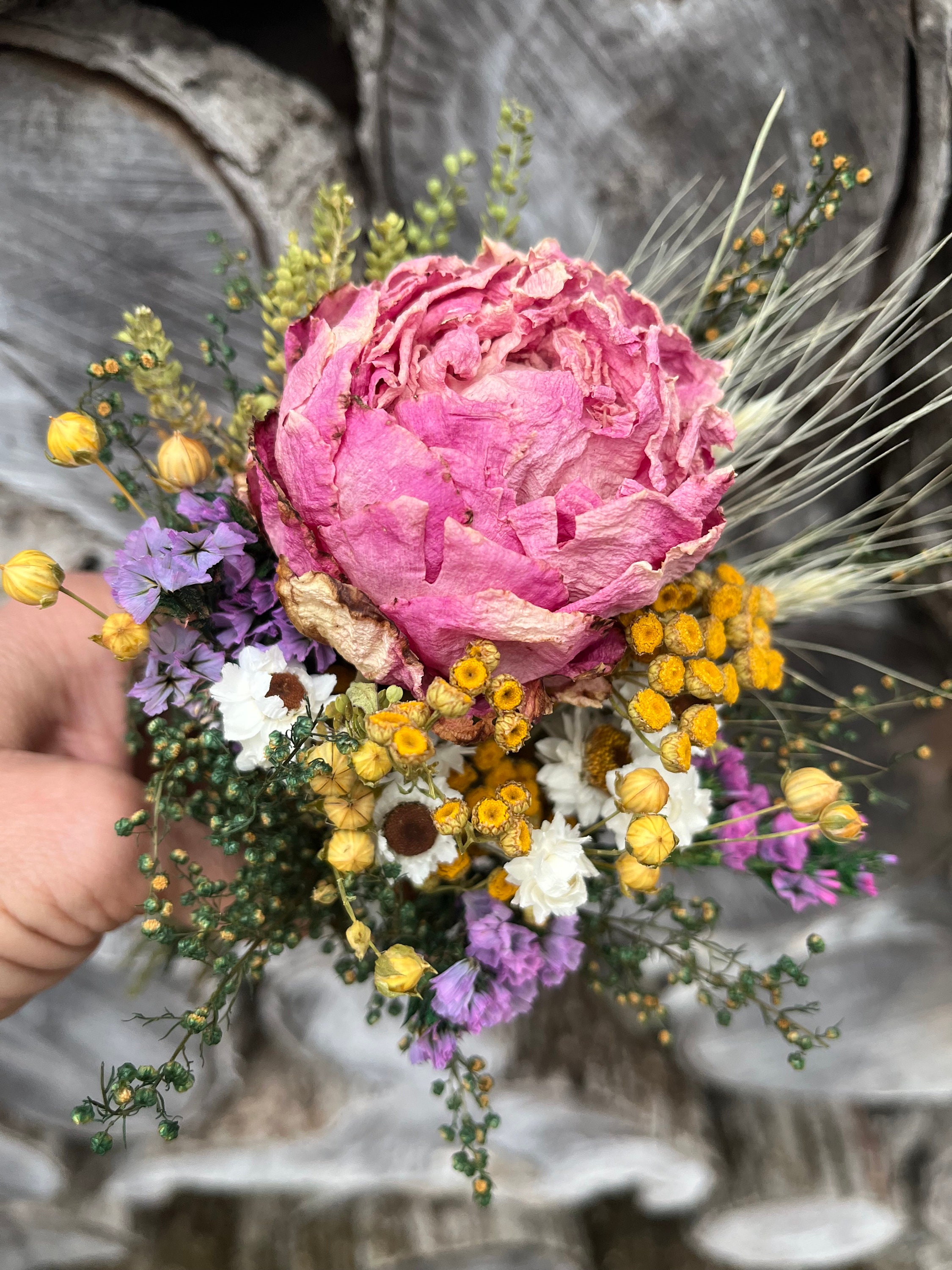 Dried Tansy & Ranunculus Bouquet