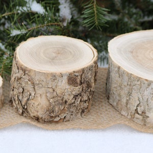 Table Scape Decor, 3 Pillar Candle Holders, Log Candle Holders, Wood Slices for Centerpiece, Bulk Wood Slice, Rustic Wedding image 5