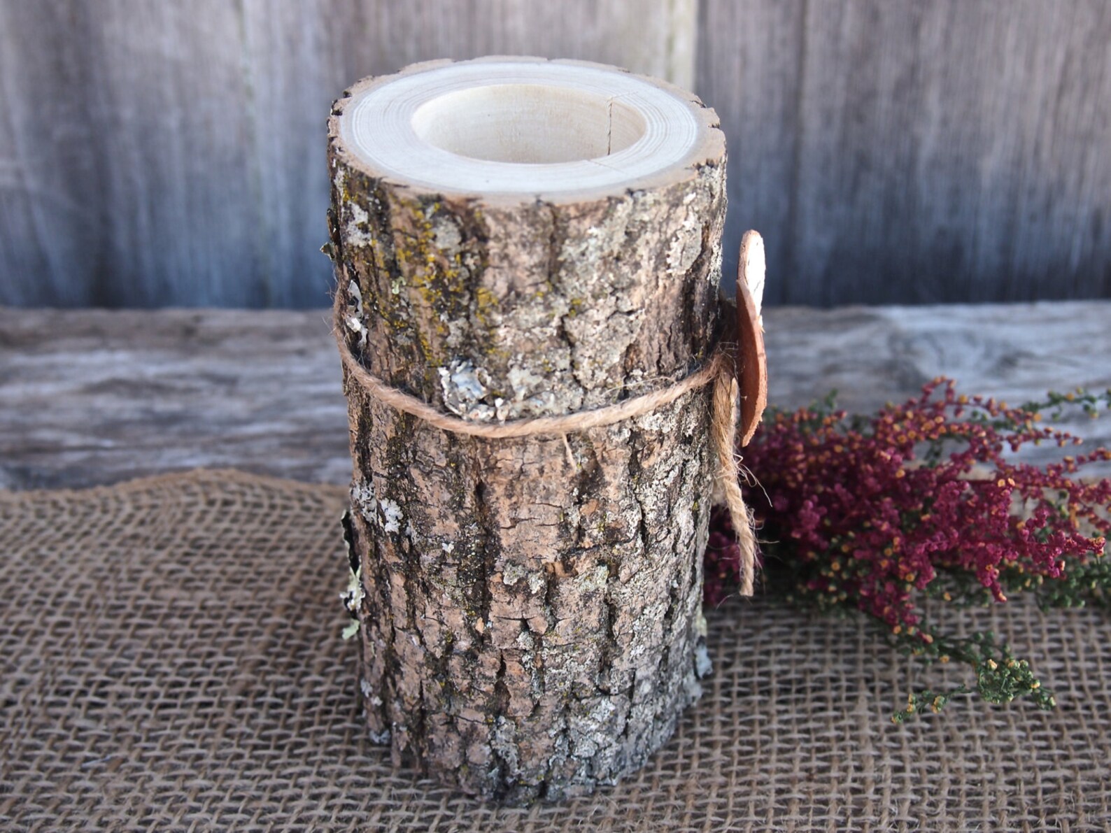 Personalized Wood Candle Holder Wood Log Candle Holder Etsy