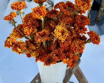 Bulk Marigold Sale!  4 Ounces of Slightly Faded Orange and Very Prim Looking Dried Flowers
