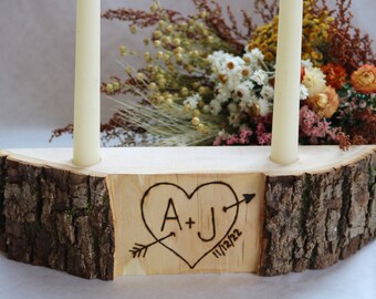 Wedding Table Decor, Personalized Table Centerpieces, Rustic Wood Slice, Head Table Decor
