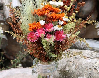 Ramo de flores secas de caléndula: Centro de mesa para bodas de otoño