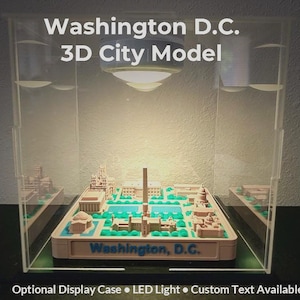 Modello in miniatura della città di Washington D.C. stampato in 3D – Scultura iconica / Regalo personalizzato / Decorazione da scrivania