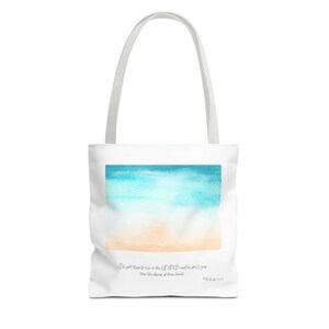 Beach Canvas Tote - Psalm 37:4 KJV Bible Verse Tote Bag, Bible Study Bag, Carry Song Books, Gift for Mom, Teacher Tote, Scripture Tote