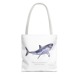 Shark Beach Tote Bag with Scripture - Romans 12:12 KJV Bible Verse Tote, Bible Study Bag, Carry Song Books, Gift for Mom, Teacher Tote