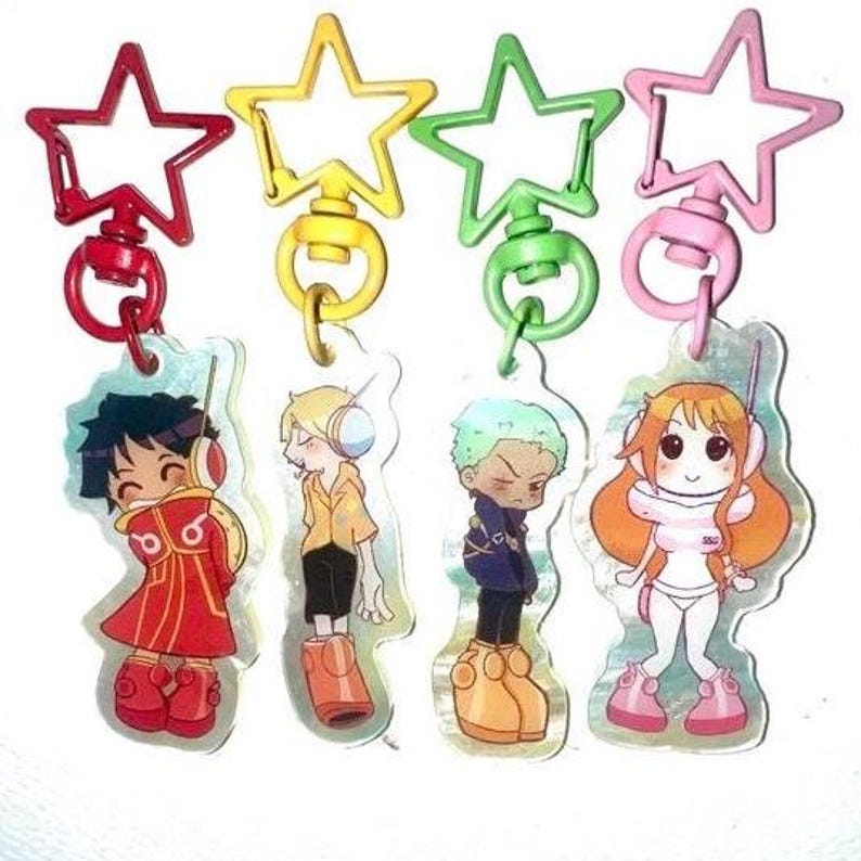One Piece Egghead keychain charms(Luffy, Nami, Zoro, Sanji) image 2