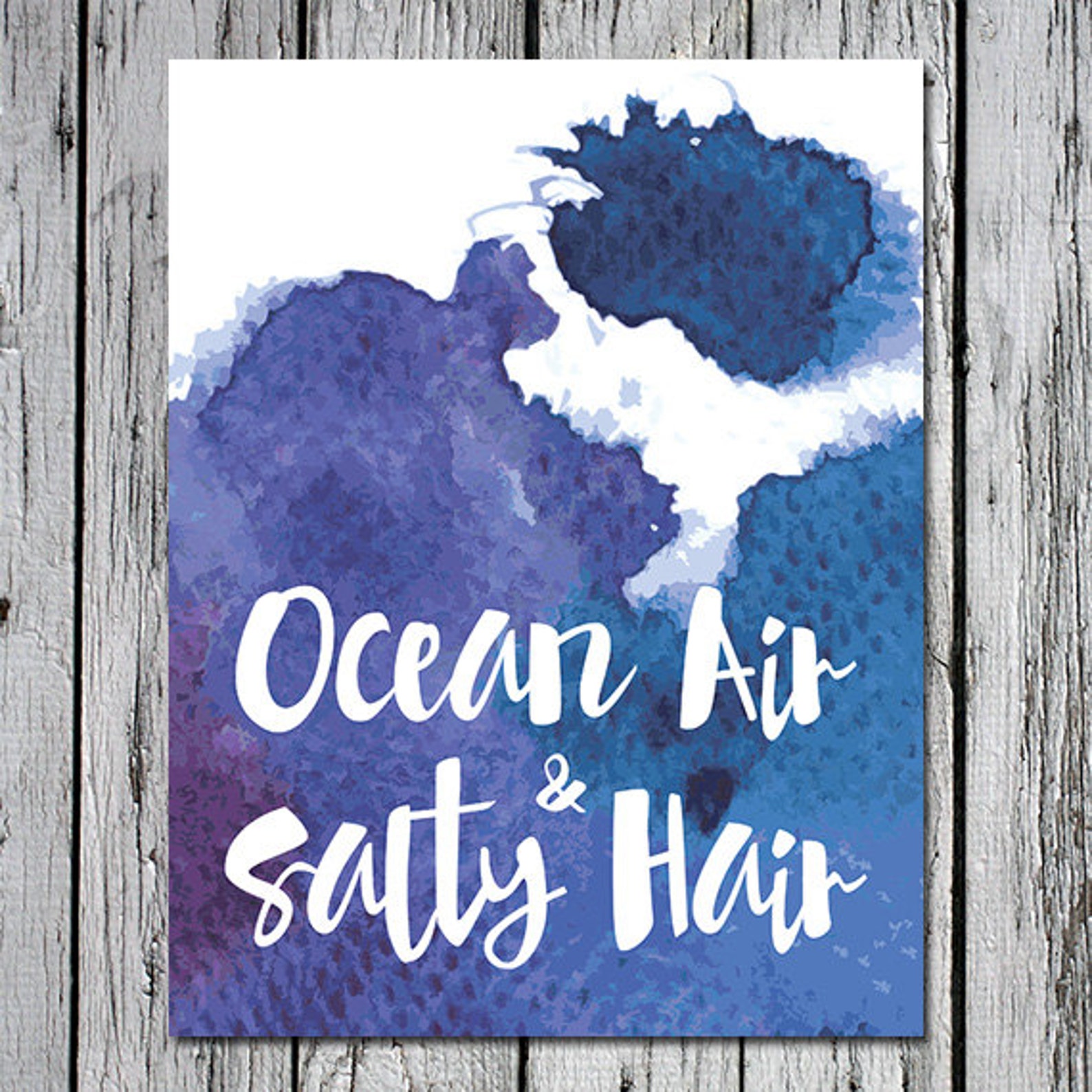 Ocean Air &amp; Salty Hair 8.5 X 11 Printable Quote Beach House | Etsy