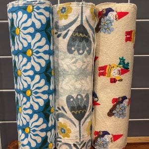 Fall Garden Reusable Cotton Flannel Towels: Paperless Kitchen Wipes, Set of 10