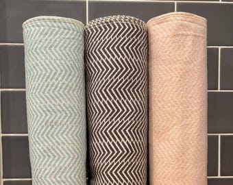 Herringbone Plaid Reusable Paperless Towels, Set of 10, Cotton Flannel