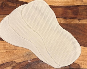 Contoured Pro-ECO Zorb inserts (4&quot;x10&quot;) for cloth diapers / Zorb cotton boosters / Pocket diaper insert / 2-ply Zorb