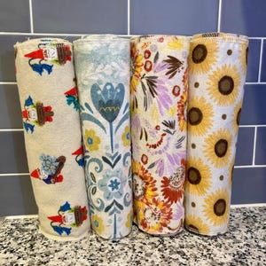 Conjunto de 10 toalhas de papel reutilizáveis Summer Garden (30,5 cm x 25,4 cm) | Toalhas de papel | Papel-toalha de cozinha