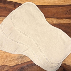 Pro-ECO Bio-Baumwolle Windeleinsatz: Konturierter 2-lagiger (5 "x 12 ") saugfähiger Taschenwindeleinsatz oder Booster