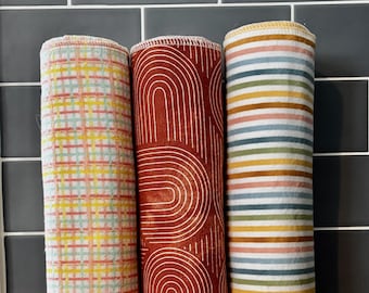 Stripes Reusable Paperless Towels, Set of 10, Cotton Flannel
