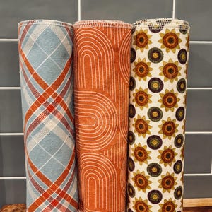 Fall Retro Reusable Cotton Flannel Towels: Paperless Kitchen Wipes, Set of 10