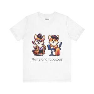 Flauschiges und fabelhaftes Friseur Corgis T-Shirt, lustiges Tier-T-Shirt für Hundeliebhaber, niedliches Corgis-Kleid, Haustier-Liebhaber-Geschenk, Karikatur-Hundehemd