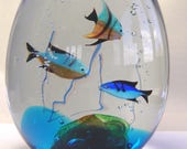A Signed Vintage Murano Art Glass Fish Sculpture with Old Label A5