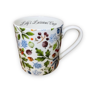 Taza de porcelana fina grande personalizada con diseño de bosque, varios tamaños, regalo