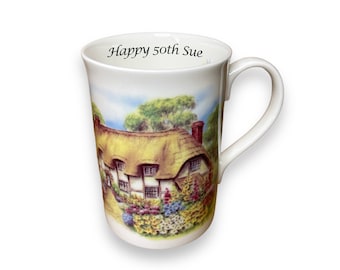 Personalized Vintage Cottage Fine Bone China Coffee Mug