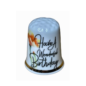 Personalised Birthday Thimble, Wonderful Birthday Fine Bone China Custom Thimble, Birthday Gift