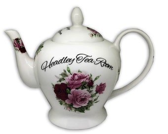BN Fine Bone China, Vintage Style Pink Summertime Rose Personalised Teapot For Two, Boxed