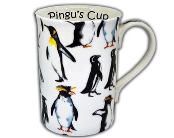 Boxed Personalised Fine Bone China  Penguin  Mug