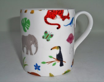 BN Boxed Jungle Animal Personalised Small Bone China Mug Small Child/'s Mug