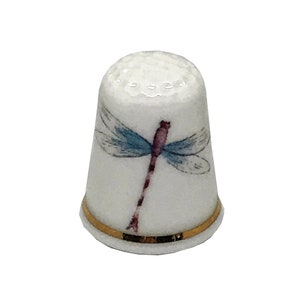 BN Personalised Fine Bone China Dragonfly Thimble with Display Case,