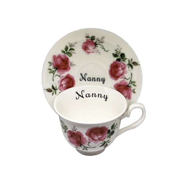 Personalised Vintage Style Fine Bone China Rosebud Teacup