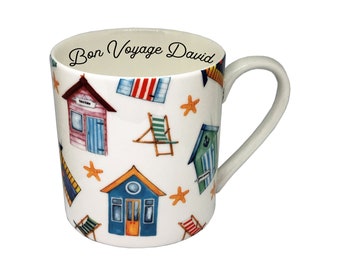 Beach Hut Mug & Coaster Coffee Tea Nautical Fine China Sandy Bay Gift Box 93305 Beach Hut Mug & Coaster Coffee Tea Nautical Fine China Sandy Bay Gift Box 93305