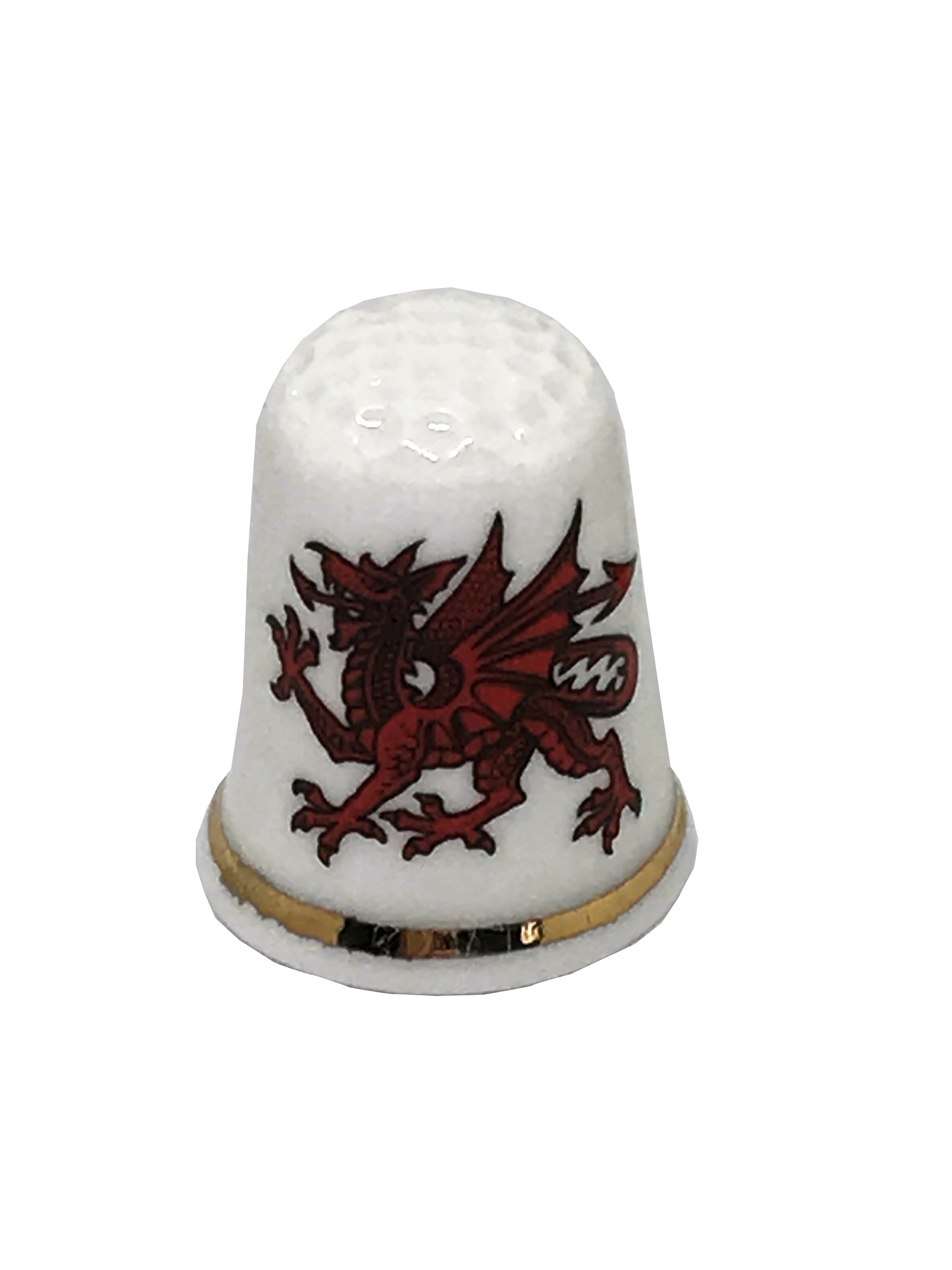 Fine Bone China Collectable Thimble BN Personalised Welsh Dragon Thimble 