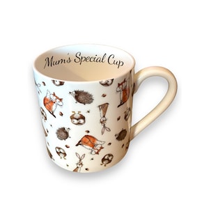 Personalised Large Fine Bone China Woodland Animals Pint Mug, Choice of Sizes, Gift Mug