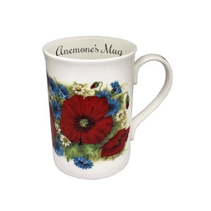 Personalised Poppy Fine Bone China  Mug, Floral Mug