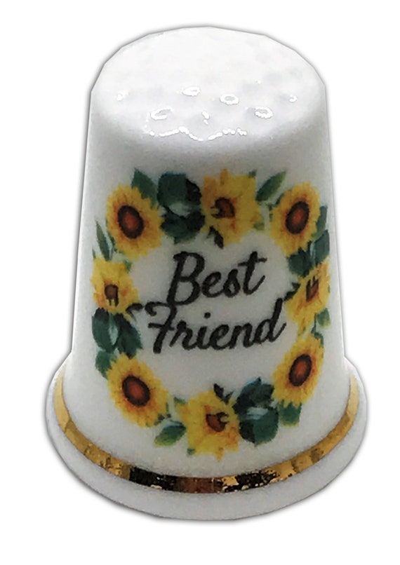 BN Personalised Fine Bone China Friendship Thimble Friends are Family Thimble