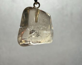 Citrine Water Clear Silver Pendant #3
