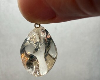Citrine Water Clear Silver Pendant #5