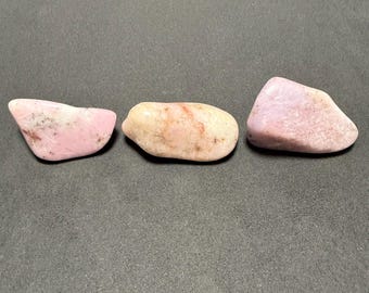 Thulite Set of 3 Tumbled Stones