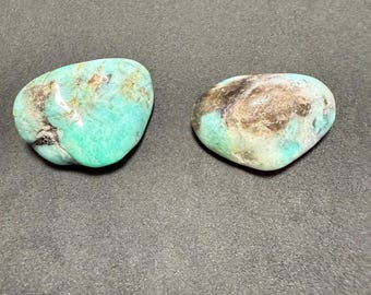 Amazonite w/Smoky Quartz Set of 2 Tumble Stones