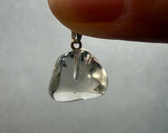 Citrine Water Clear Silver Pendant #1