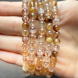 Copper Rutilated Quartz 5mm Bracelet